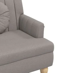 vidaXL Bancos-Banco con cojines tela gris taupe 113x64,5x75,5 cm