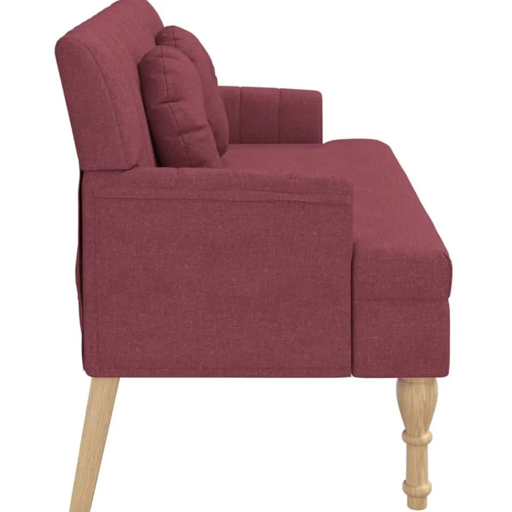 vidaXL Bancos-Banco con cojines tela rojo tinto 113x64,5x75,5 cm
