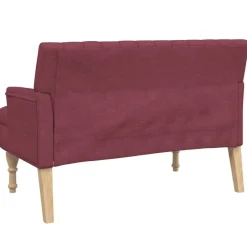 vidaXL Bancos-Banco con cojines tela rojo tinto 113x64,5x75,5 cm