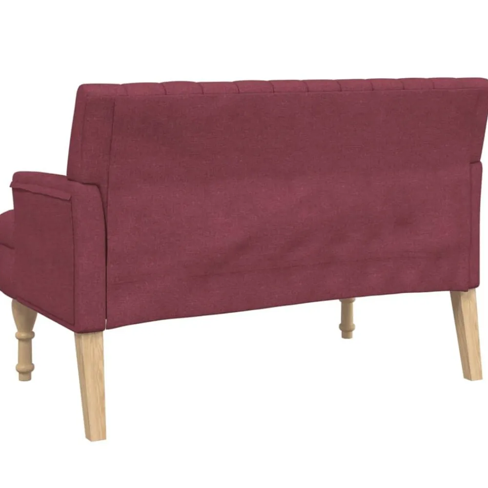 vidaXL Bancos-Banco con cojines tela rojo tinto 113x64,5x75,5 cm