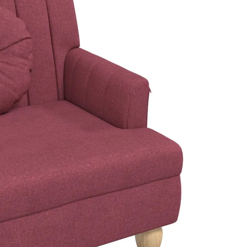 vidaXL Bancos-Banco con cojines tela rojo tinto 113x64,5x75,5 cm