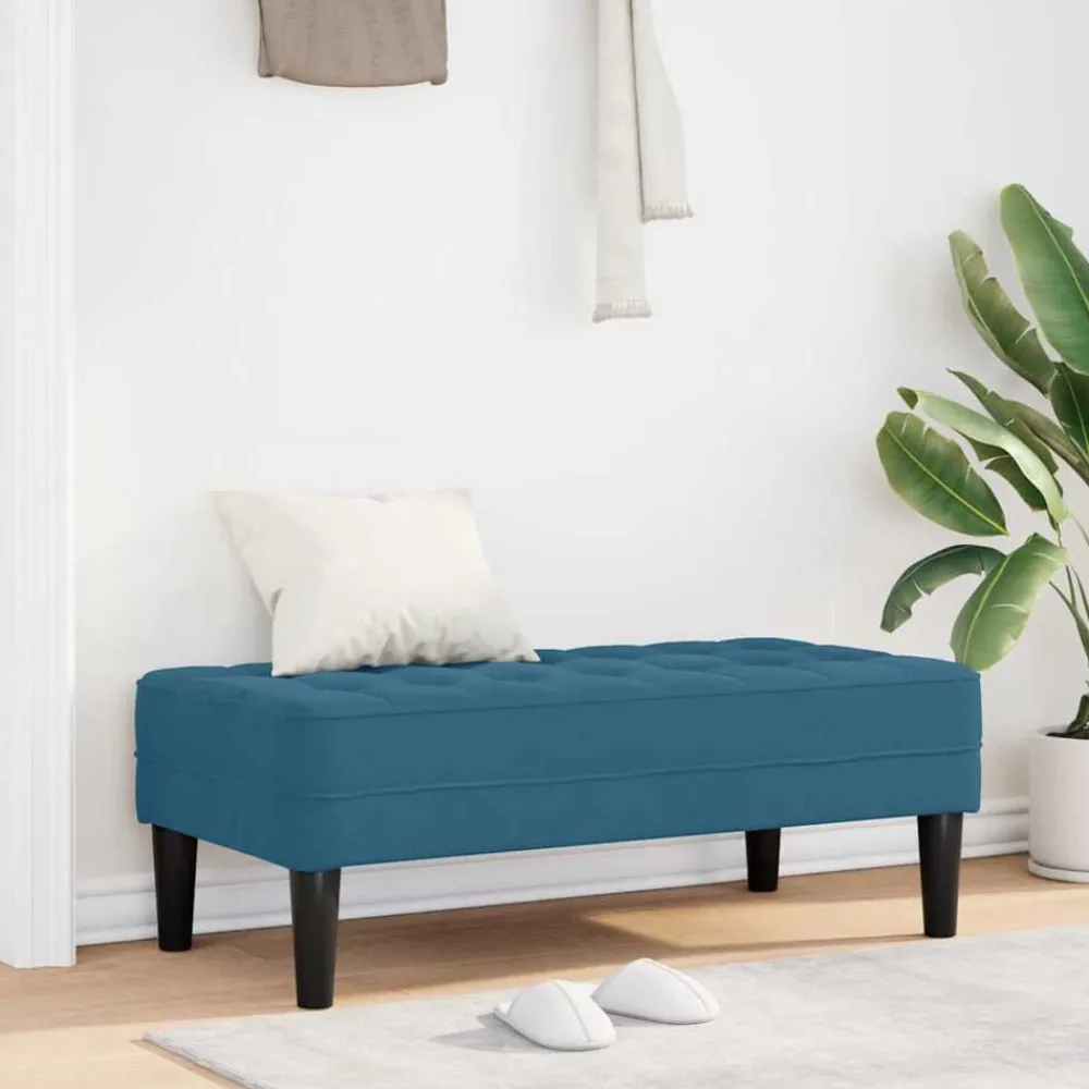 vidaXL Banco con cojín 113 x 57 x 39 cm Terciopelo Azul Best