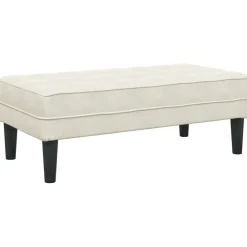 vidaXL Banco con cojín 113 x 57 x 39 cm Terciopelo Crema Online