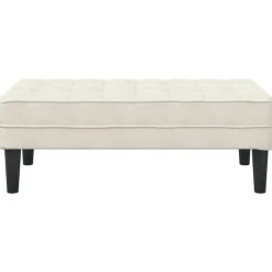 vidaXL Banco con cojín 113 x 57 x 39 cm Terciopelo Crema Online