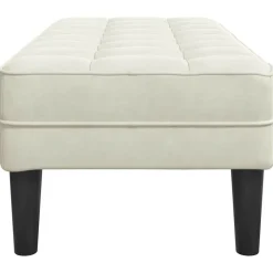 vidaXL Banco con cojín 113 x 57 x 39 cm Terciopelo Crema Online
