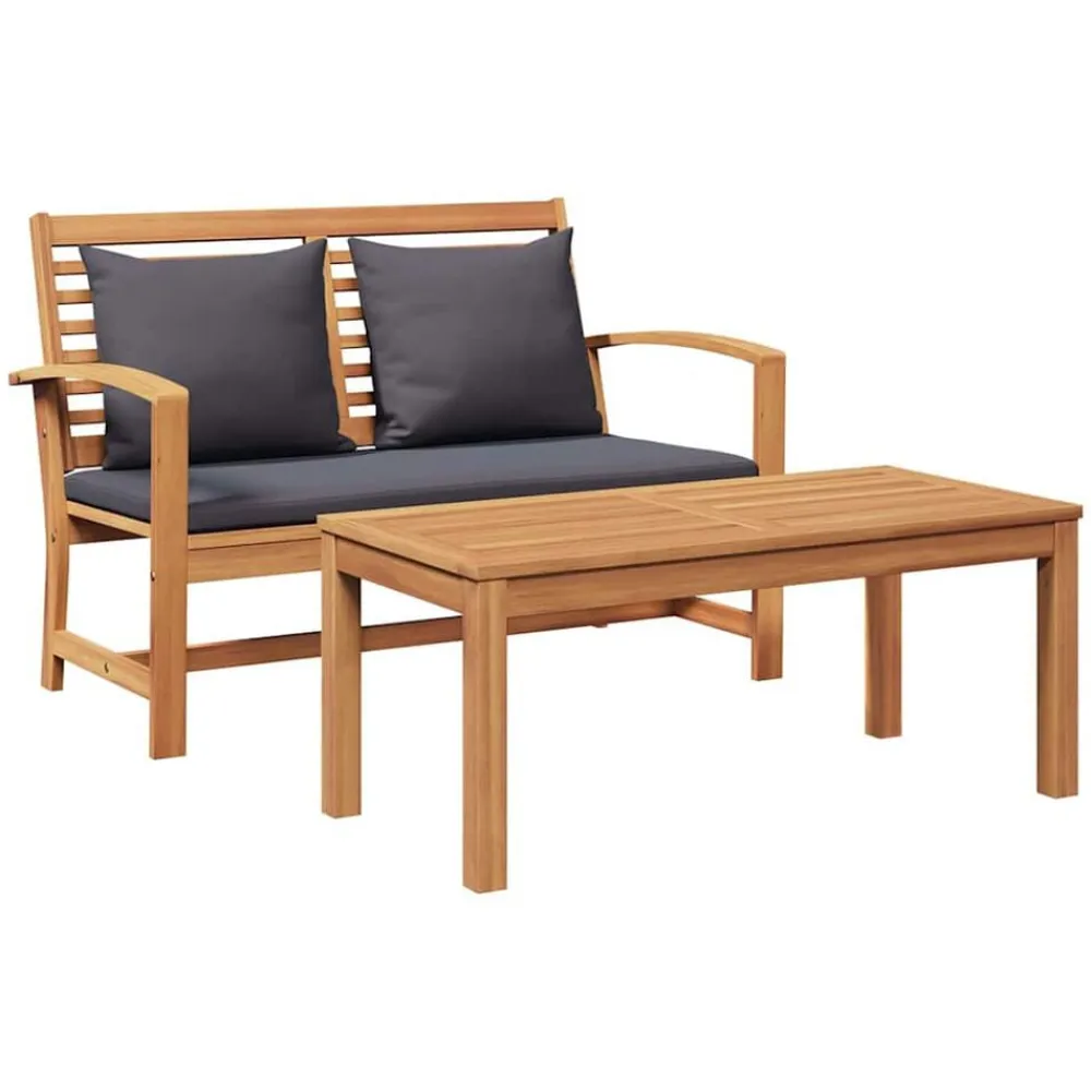 vidaXL Banco con cojín Marrón y gris oscuro 110 x 66 x 76 cm Natural y gris oscuro New
