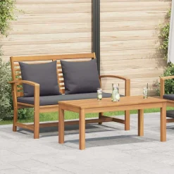 vidaXL Banco con cojín Marrón y gris oscuro 110 x 66 x 76 cm Natural y gris oscuro New