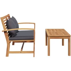 vidaXL Banco con cojín Marrón y gris oscuro 110 x 66 x 76 cm Natural y gris oscuro New