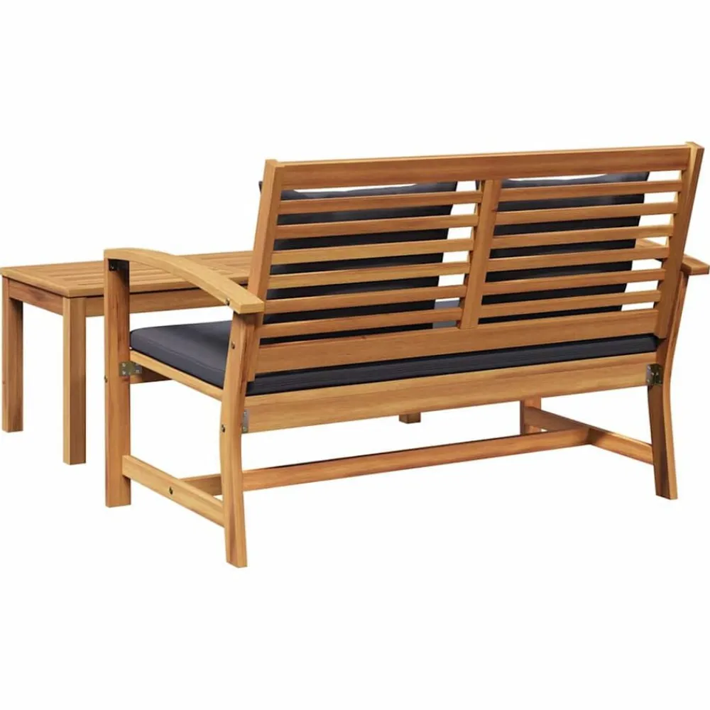 vidaXL Banco con cojín Marrón y gris oscuro 110 x 66 x 76 cm Natural y gris oscuro New