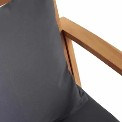 vidaXL Banco con cojín Marrón y gris oscuro 110 x 66 x 76 cm Natural y gris oscuro New