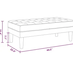 vidaXL Banco con cojín 113 x 57 x 39 cm Terciopelo Negro