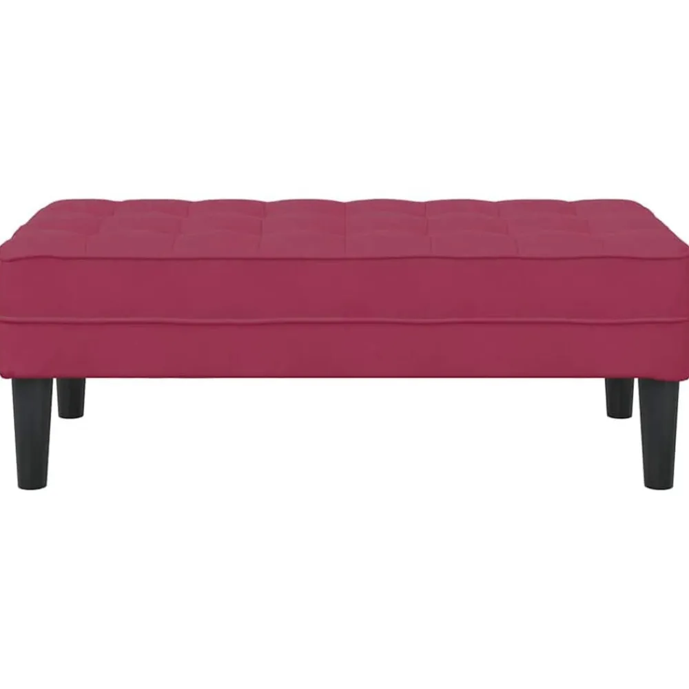 vidaXL Bancos-Banco con cojín Rojo vino 113 x 57 x 39 cm Terciopelo