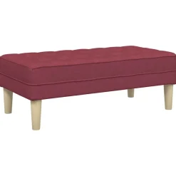 vidaXL Bancos-Banco con cojín Rojo vino 113 x 57 x 39 cm tela