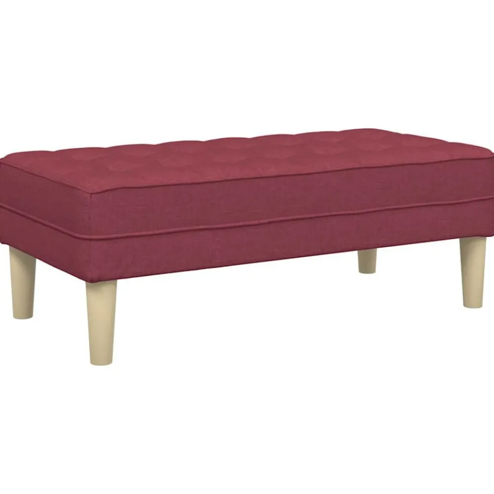 vidaXL Bancos-Banco con cojín Rojo vino 113 x 57 x 39 cm tela