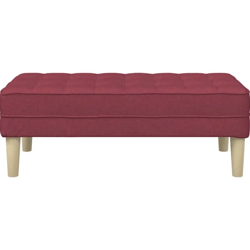 vidaXL Bancos-Banco con cojín Rojo vino 113 x 57 x 39 cm tela