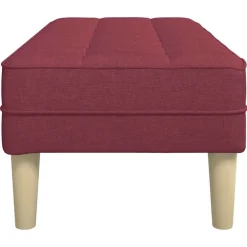 vidaXL Bancos-Banco con cojín Rojo vino 113 x 57 x 39 cm tela