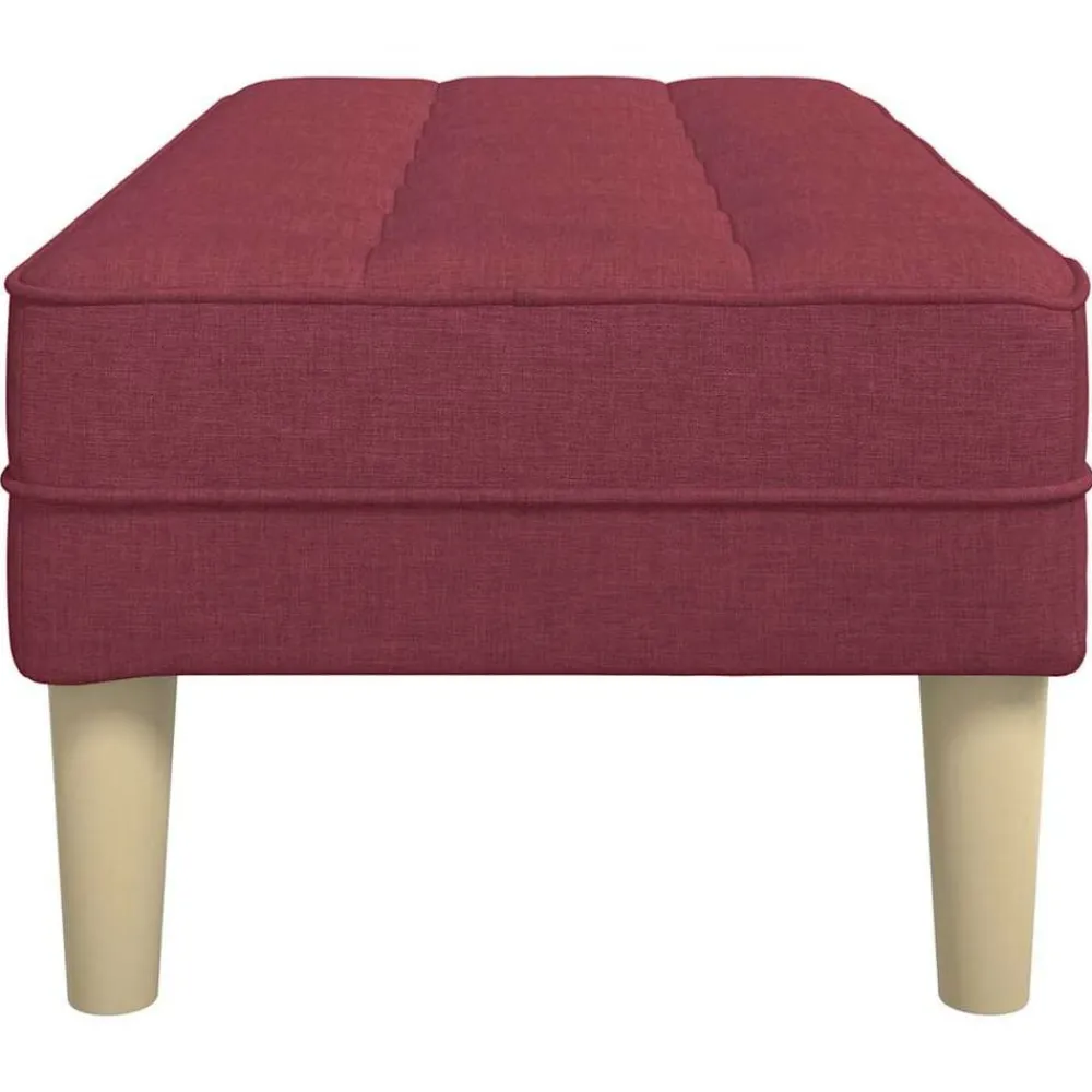 vidaXL Bancos-Banco con cojín Rojo vino 113 x 57 x 39 cm tela
