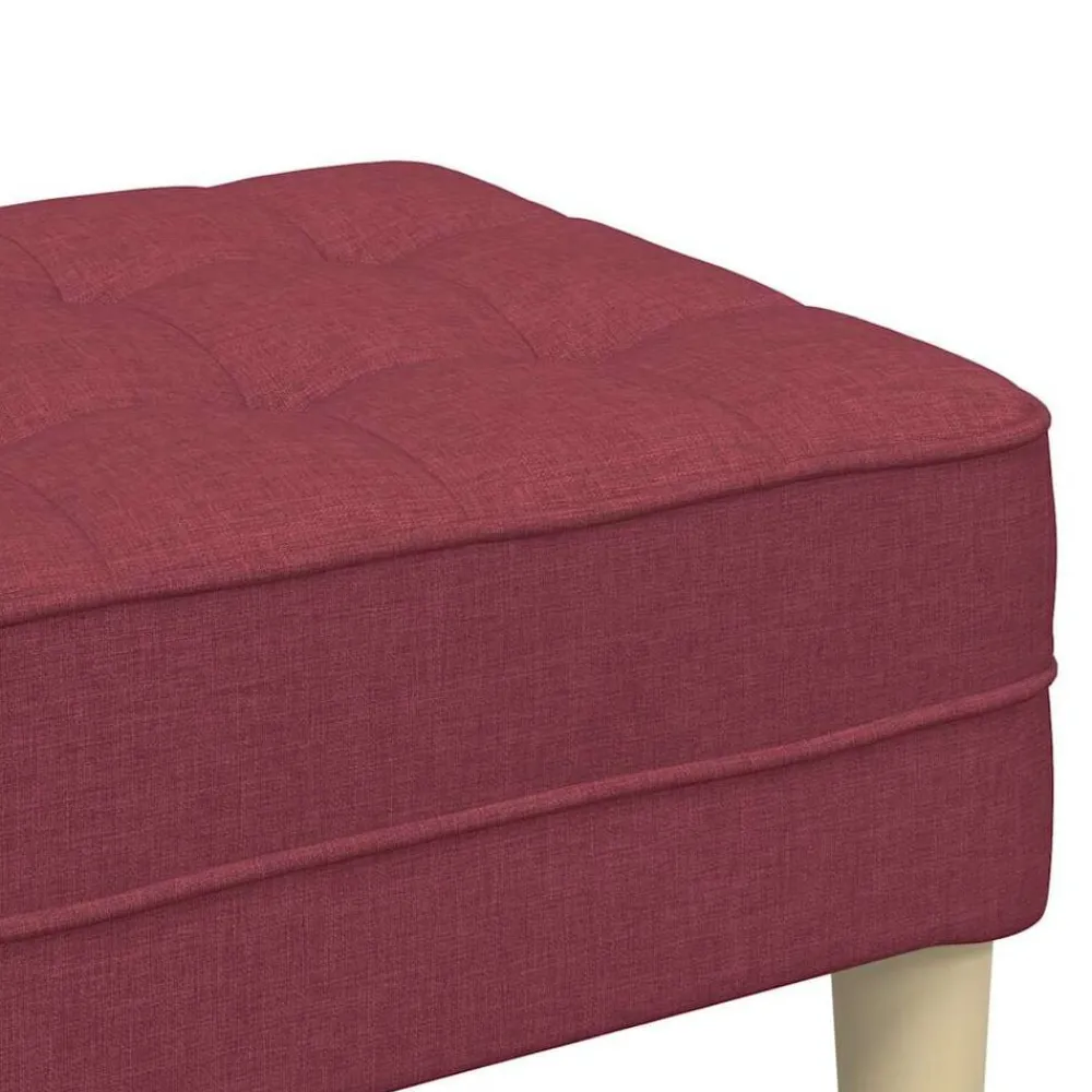 vidaXL Bancos-Banco con cojín Rojo vino 113 x 57 x 39 cm tela