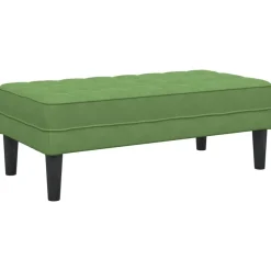 vidaXL Banco con cojín 113 x 57 x 39 cm Terciopelo Verde claro