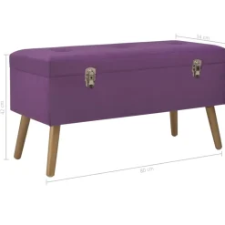 vidaXL Bancos-Banco con compartimento de terciopelo 80 cm