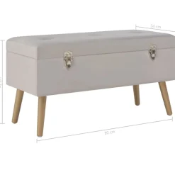 vidaXL Bancos-Banco con compartimento de terciopelo 80 cm