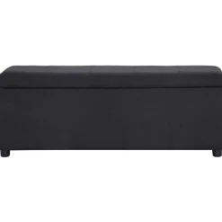vidaXL Banco con espacio de almacenaje 116 cm poliéster Negro Sale