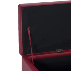 vidaXL Bancos-Banco con espacio de almacenaje 116 cm piel sintética rojo vino