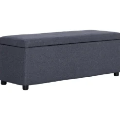 vidaXL Banco con espacio de almacenaje 116 cm poliéster Gris oscuro Outlet