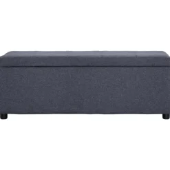 vidaXL Banco con espacio de almacenaje 116 cm poliéster Gris oscuro Outlet