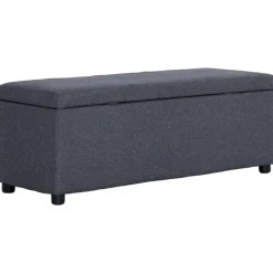 vidaXL Banco con espacio de almacenaje 116 cm poliéster Gris oscuro Outlet