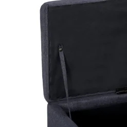 vidaXL Banco con espacio de almacenaje 116 cm poliéster Gris oscuro Outlet