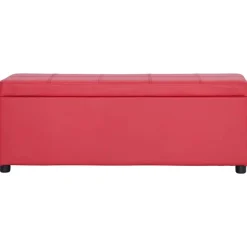 vidaXL Banco con espacio de almacenaje 116 cm cuero sintético Rojo Best