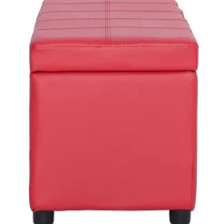 vidaXL Banco con espacio de almacenaje 116 cm cuero sintético Rojo Best