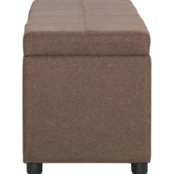 vidaXL Banco con espacio de almacenaje 116 cm poliéster marrón Marrón Sale