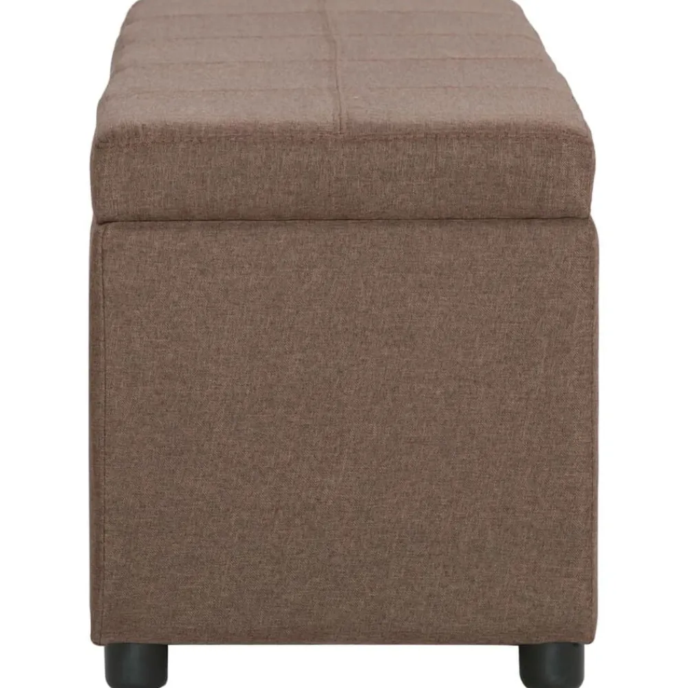 vidaXL Banco con espacio de almacenaje 116 cm poliéster marrón Marrón Sale