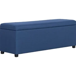 vidaXL Banco con espacio de almacenaje 116 cm poliéster Azul