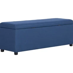 vidaXL Banco con espacio de almacenaje 116 cm poliéster Azul