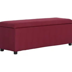 vidaXL Bancos-Banco con espacio de almacenaje 116 cm poliéster rojo vino