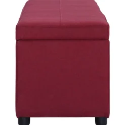 vidaXL Bancos-Banco con espacio de almacenaje 116 cm poliéster rojo vino