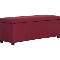 vidaXL Bancos-Banco con espacio de almacenaje 116 cm poliéster rojo vino