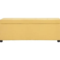 vidaXL Banco con espacio de almacenaje 116 cm poliéster Amarillo Best