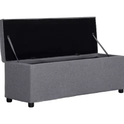 vidaXL Bancos-Banco con espacio de almacenaje 116 cm poliéster