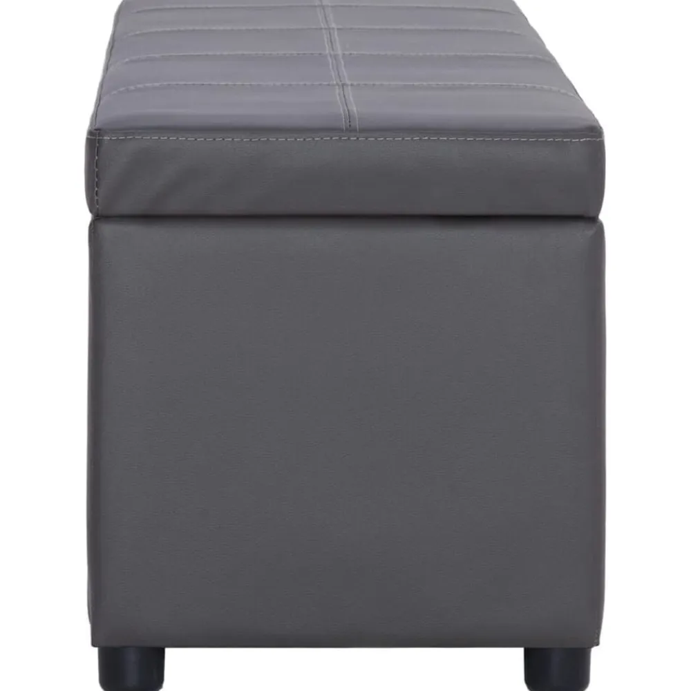 vidaXL Bancos-Banco con espacio de almacenaje 116 cm cuero sintético