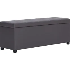 vidaXL Bancos-Banco con espacio de almacenaje 116 cm cuero sintético