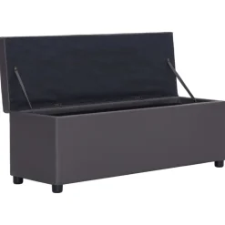 vidaXL Bancos-Banco con espacio de almacenaje 116 cm cuero sintético