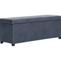 vidaXL Banco con espacio de almacenaje 116 cm piel ante sintética Gris New