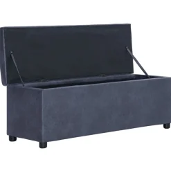 vidaXL Banco con espacio de almacenaje 116 cm piel ante sintética Gris New