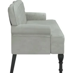 vidaXL Bancos-Banco con respaldo de terciopelo 119,5x64,5x75 cm