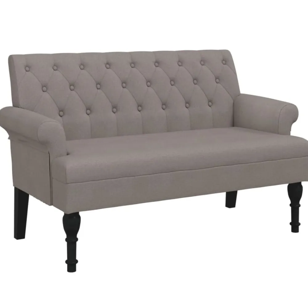 vidaXL Banco con respaldo tela gris taupe 120x62x75,5 cm Taupé Sale