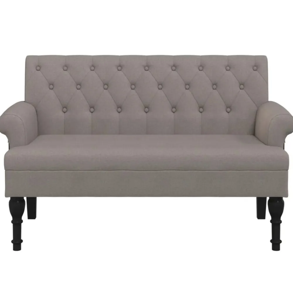 vidaXL Banco con respaldo tela gris taupe 120x62x75,5 cm Taupé Sale